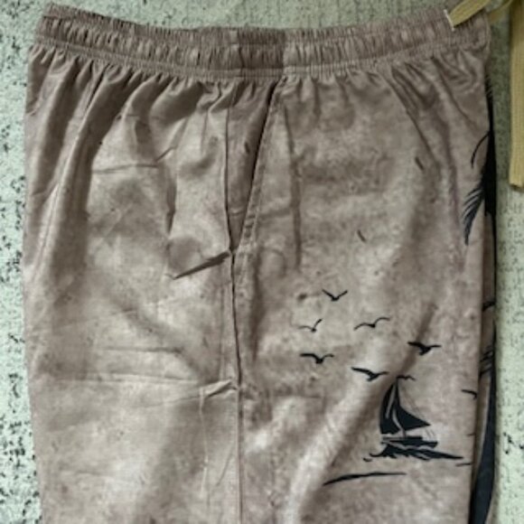 🧡3/15 Men's Summer Beach Swim Shorts Drawstring Elastic Waist Size L - Picture 8 of 9